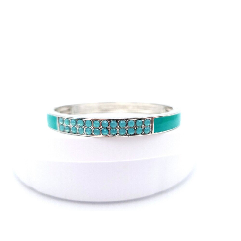 Lia Sophia‎ Turquoise Blue Hinged Bangle Bracelet